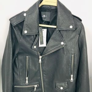 7 FOR ALL MANKIND LEATHER BIKER JACKET SzM NWT